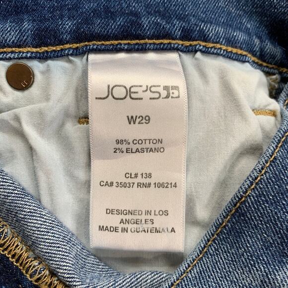 Joes Jeans Shorts Womens 29 Blue Denim Raw Hem Stretch Micro Zip Fly Stretch - Picture 6 of 10